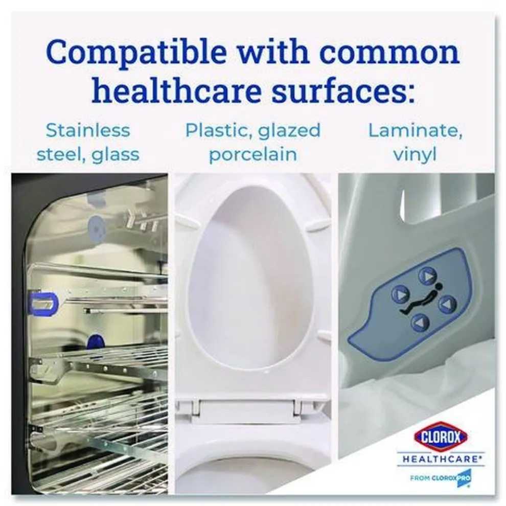 Clorox Healthcare 6.75 in. x 9 in. 1-Ply Individual Bleach Germicidal Wipes - Unscented White (6/Carton)