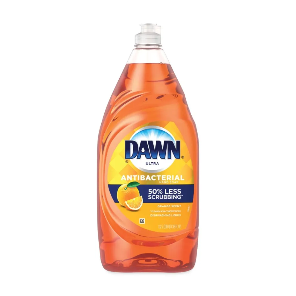 Dawn 01659 Ultra 38 oz. Bottle Antibacterial Dishwashing Liquid - Orange Scent (8/Carton)