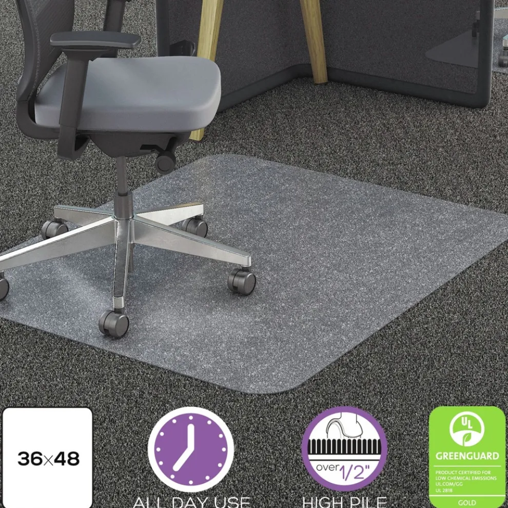 Deflecto 36 x 48 All Day Use Rectangular Chair Mat - Clear
