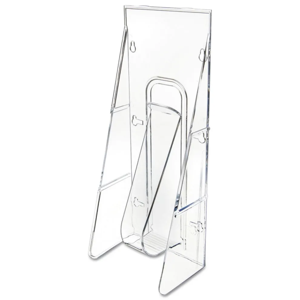 Deflecto Stand-Tall Wall-Mount 4.56 in. x 3.25 in. x 11.88 in. Leaflet Literature Rack - Clear