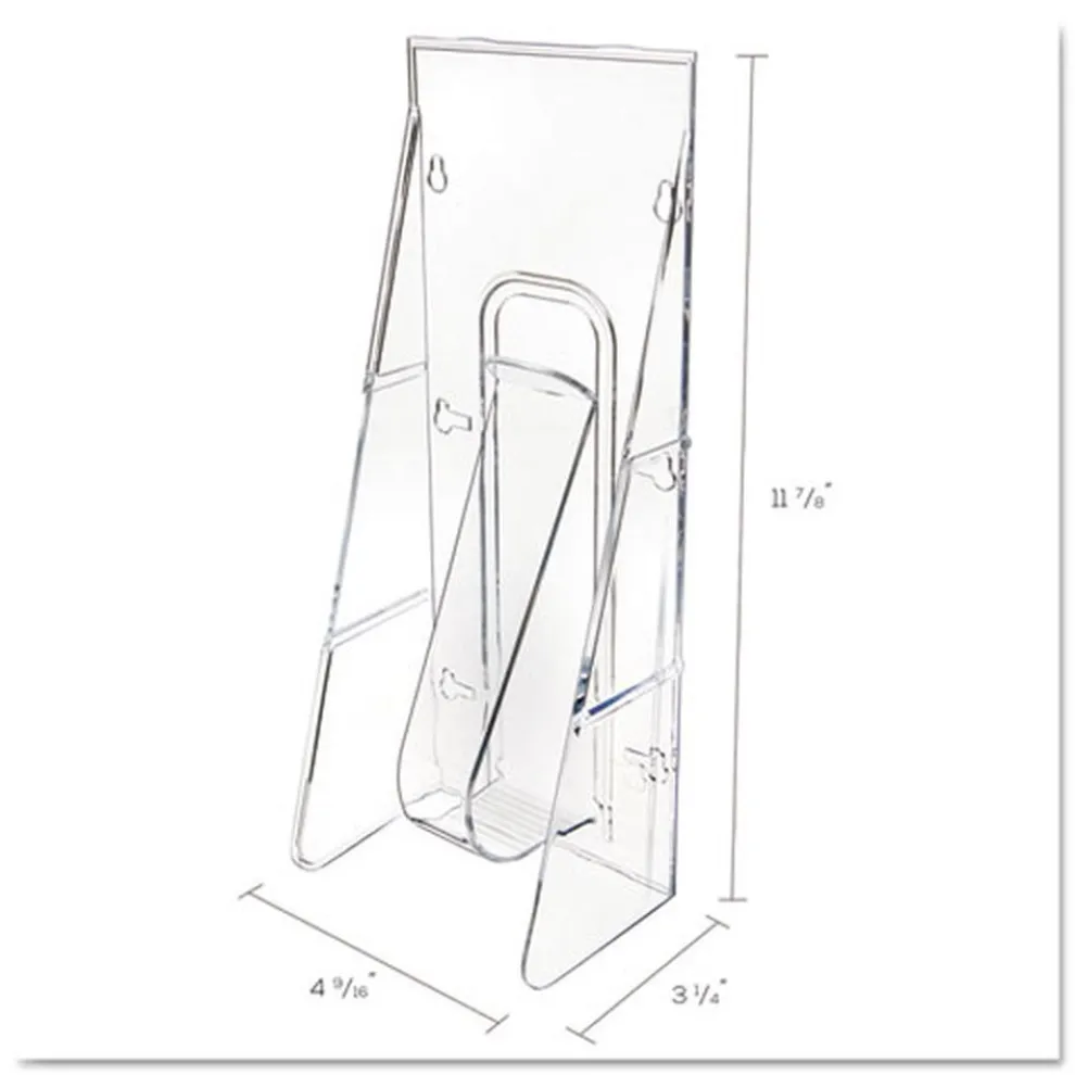 Deflecto Stand-Tall Wall-Mount 4.56 in. x 3.25 in. x 11.88 in. Leaflet Literature Rack - Clear