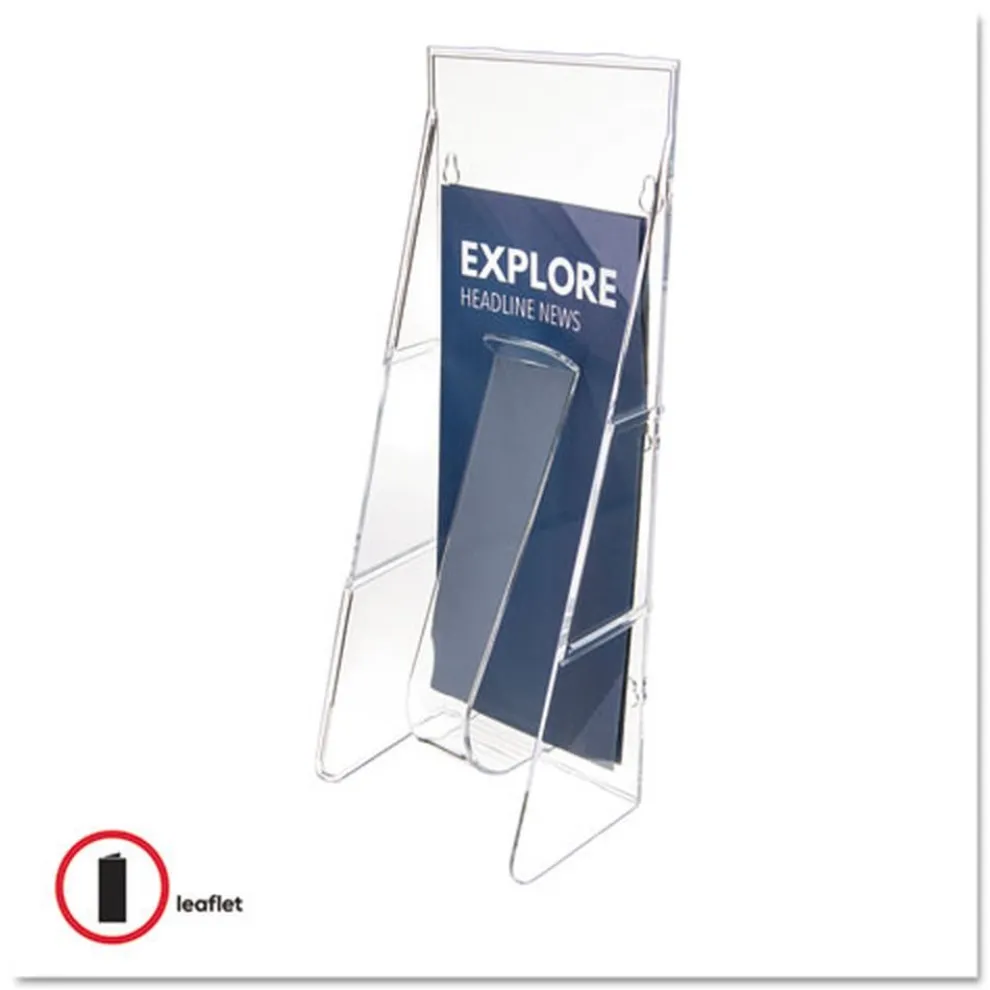 Deflecto Stand-Tall Wall-Mount 4.56 in. x 3.25 in. x 11.88 in. Leaflet Literature Rack - Clear