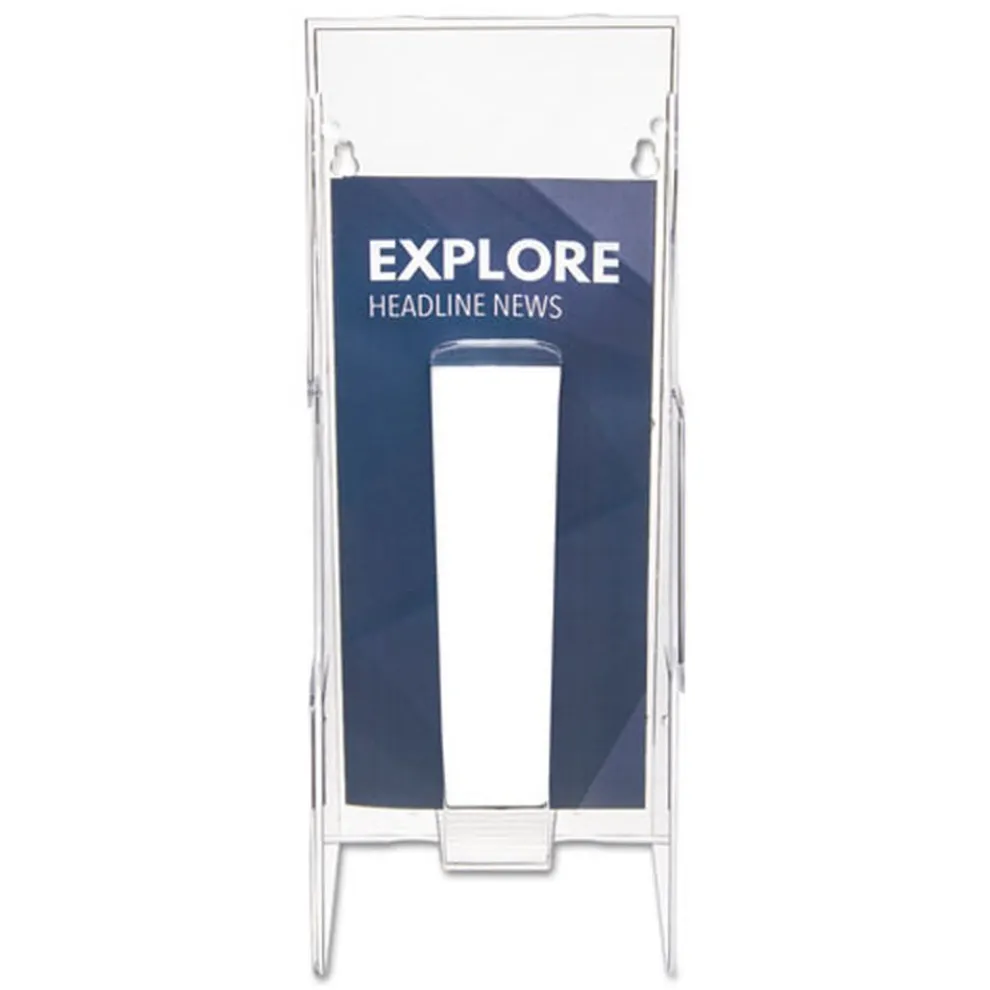 Deflecto Stand-Tall Wall-Mount 4.56 in. x 3.25 in. x 11.88 in. Leaflet Literature Rack - Clear