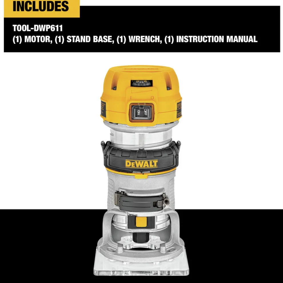 Dewalt 110V 7 Amp 1-1/4 HP Variable Speed Max Torque Corded Compact Router