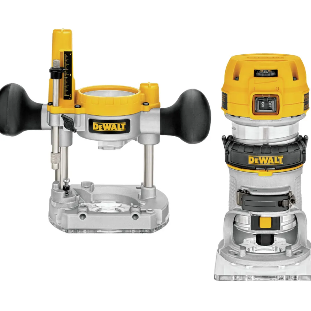 Dewalt 110V 7 Amp Variable Speed 1-1/4 HP Corded Compact Router with LED Combo Kit