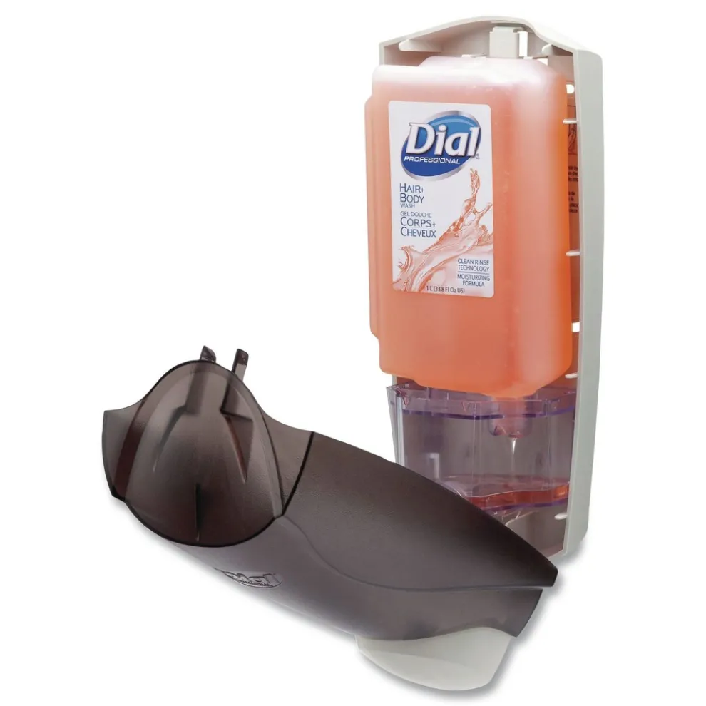 Dial Professional 5.1 in. x 4 in. x 12.3 in. 1 Liter Manual Liquid Dispenser - Smoke