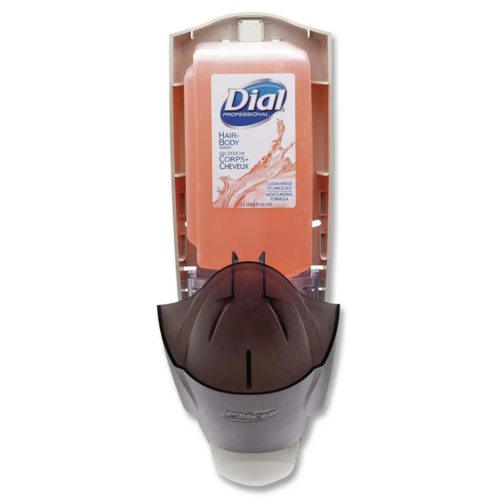 Dial Professional 5.1 in. x 4 in. x 12.3 in. 1 Liter Manual Liquid Dispenser - Smoke