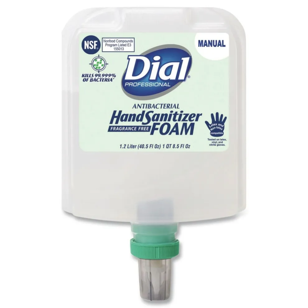 Dial Professional 1.2 Liter Antibacterial Foaming Hand Sanitizer Refill for Dial 1700 Dispenser - Fragrance-Free (3/Carton)