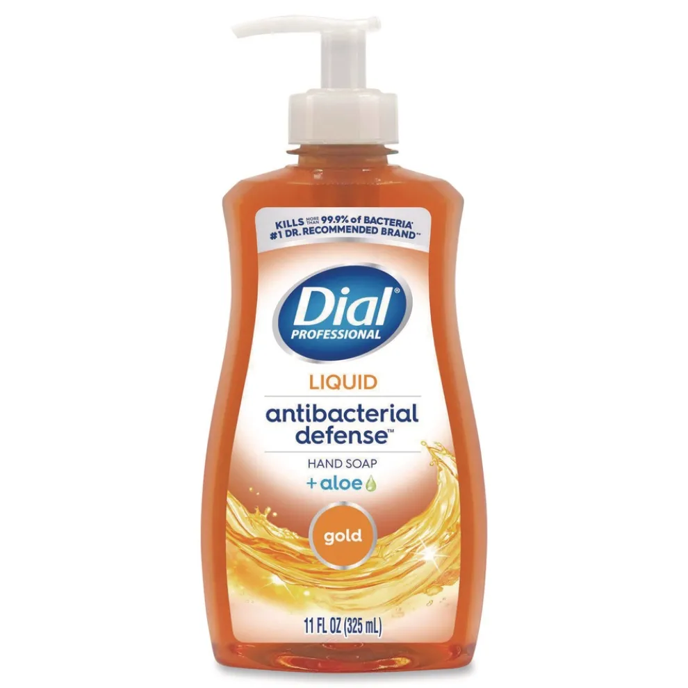 Dial Professional 11 oz. Pump Bottle Antibacterial Defense Gold Hand Soap Plus Aloe - Original
