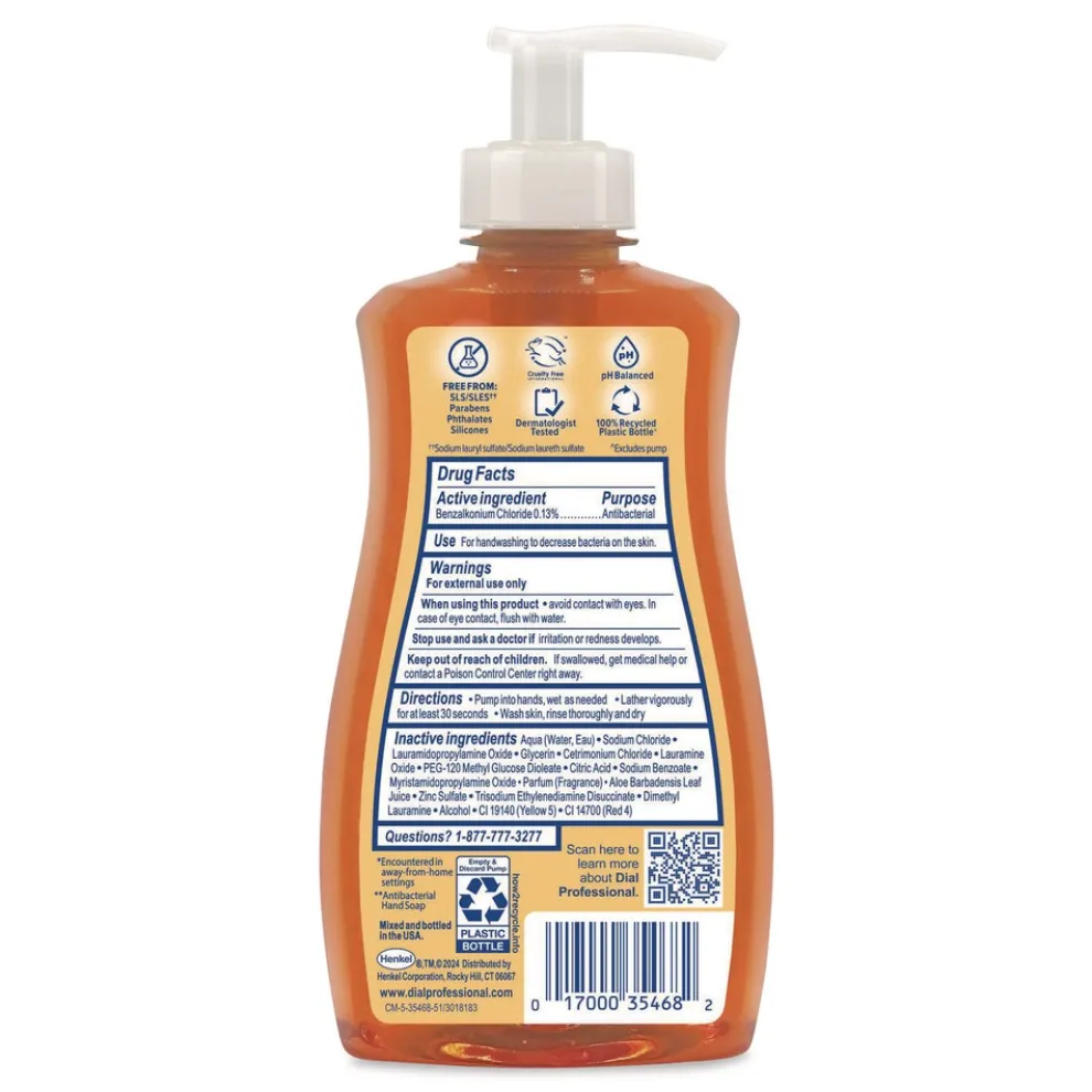 Dial Professional 11 oz. Pump Bottle Antibacterial Defense Gold Hand Soap Plus Aloe - Original