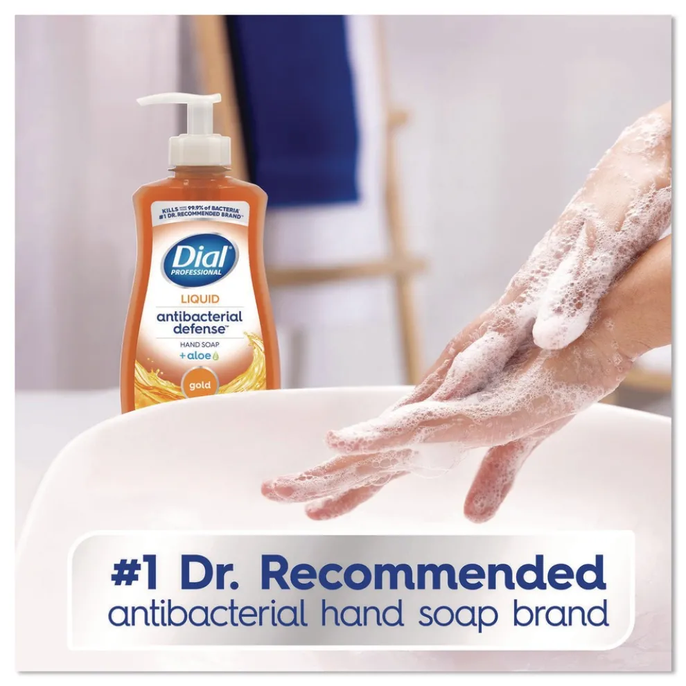 Dial Professional 11 oz. Pump Bottle Antibacterial Defense Gold Hand Soap Plus Aloe - Original