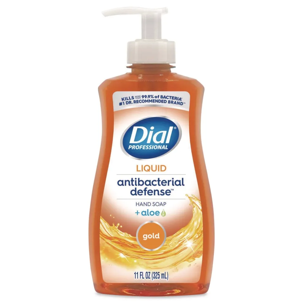 Dial Professional 11 oz. Pump Bottle Antibacterial Defense Gold Hand Soap Plus Aloe - Original