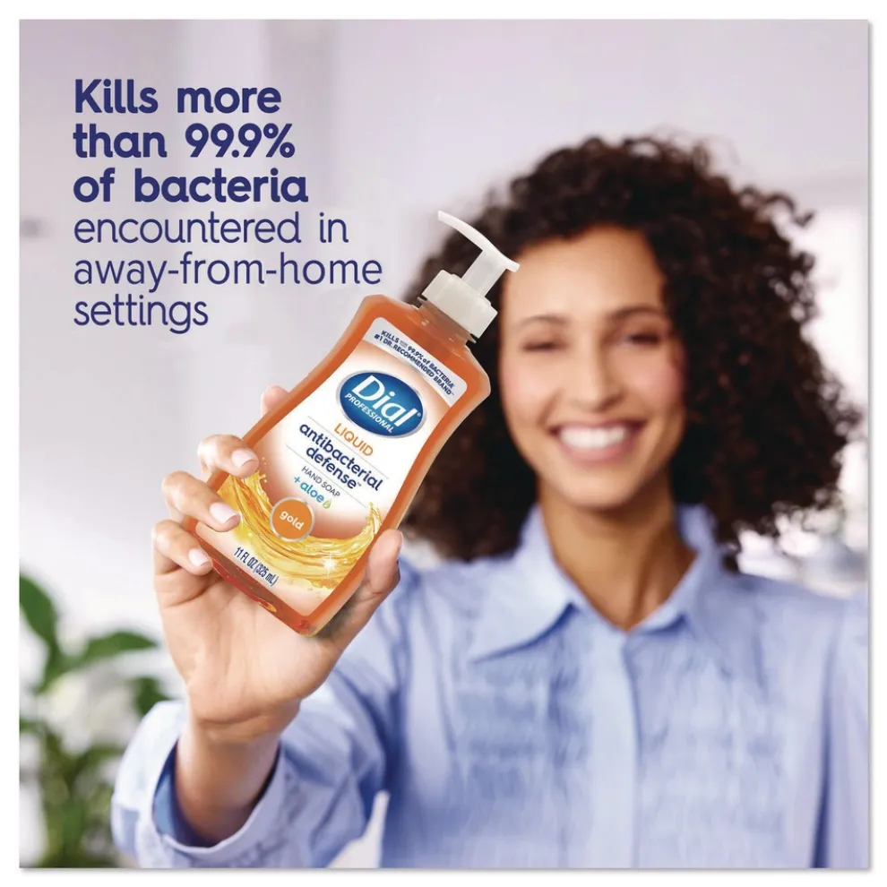 Dial Professional 11 oz. Pump Bottle Antibacterial Defense Gold Hand Soap Plus Aloe - Original