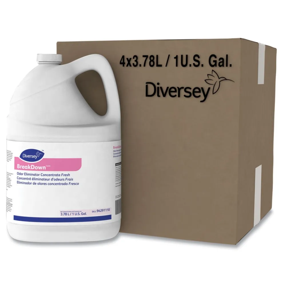 Diversey Care 1 Gallon Bottle Liquid Odor Eliminator - Cherry Almond Scent (4/Carton)