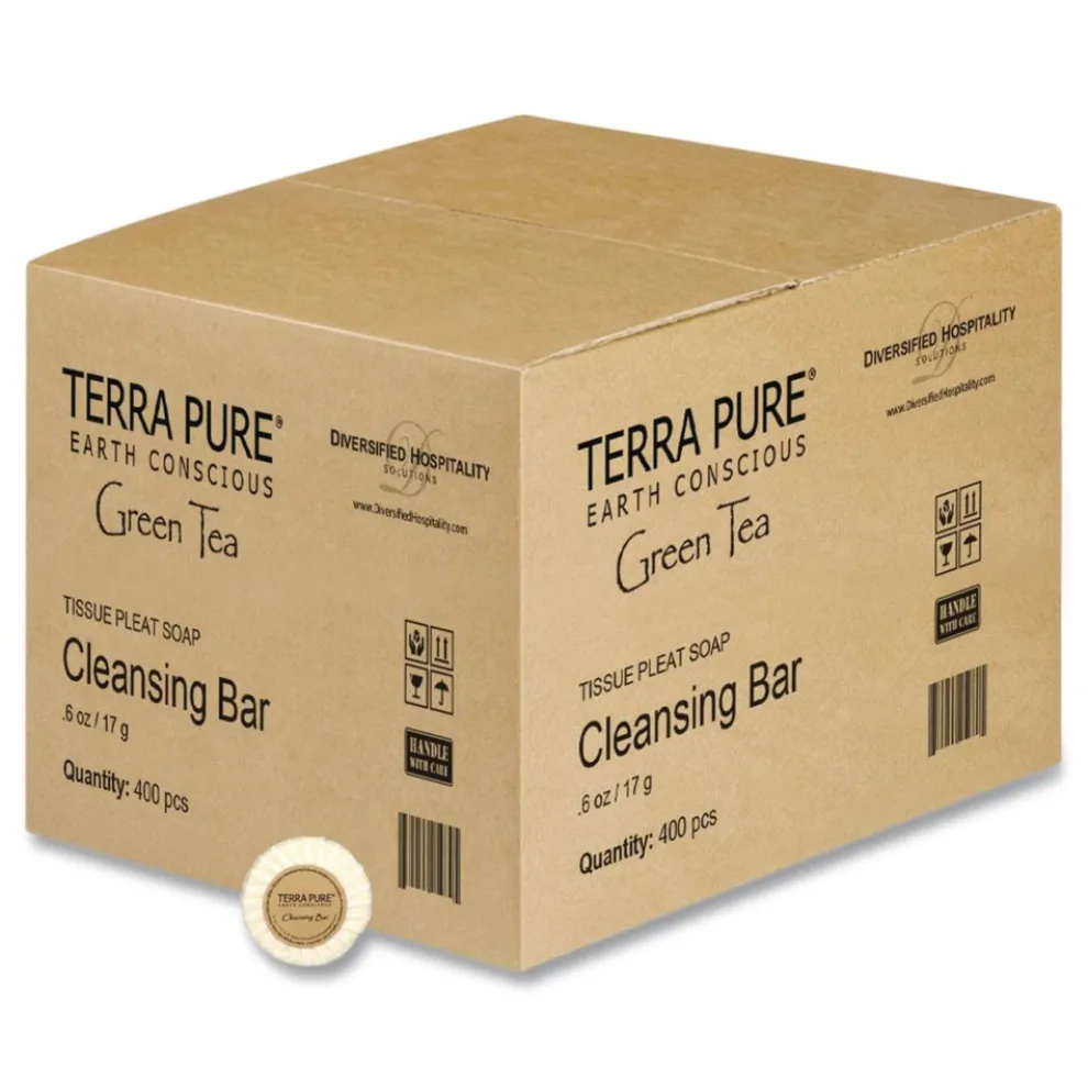 Diversified Hospitality Solutions Terra Pure 0.6 oz Cleansing Bar - Green Tea Lemongrass (400/Carton)