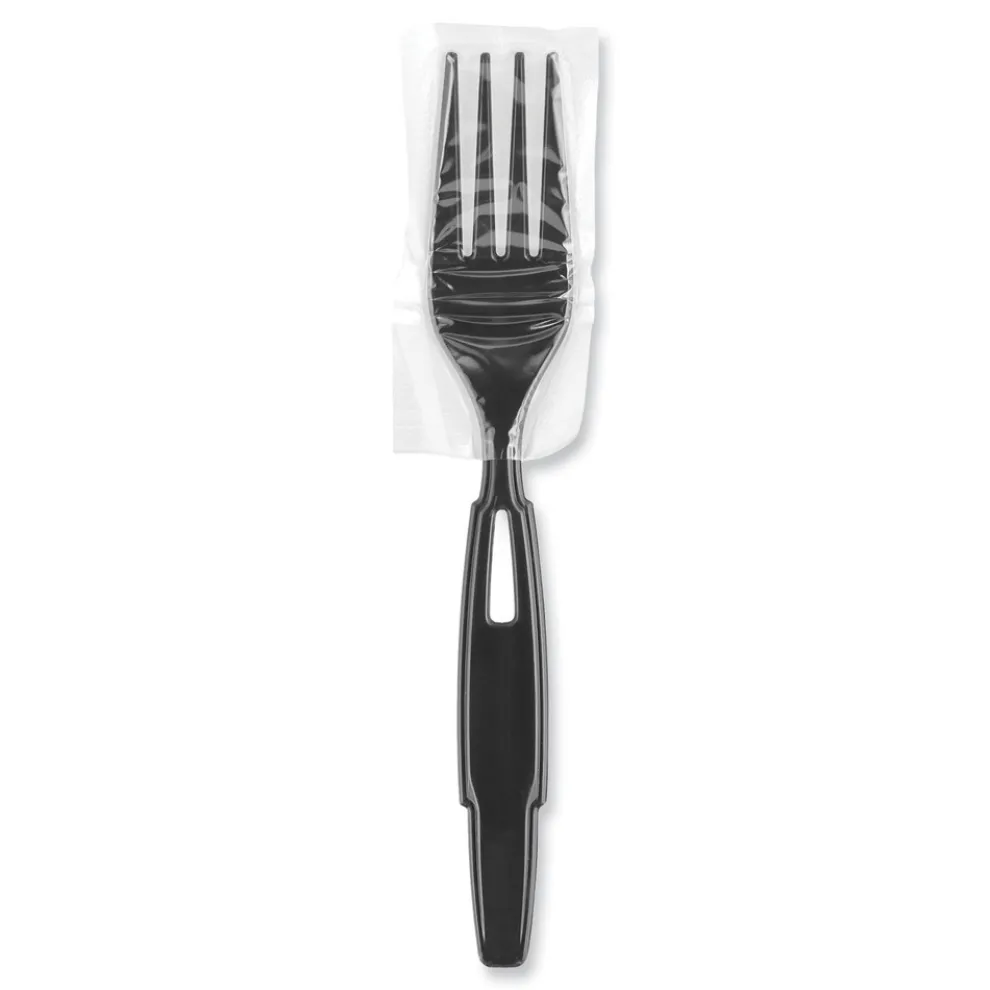 Dixie SmartStock Wrapped Heavyweight Cutlery Forks Refill - Black (960/Carton)