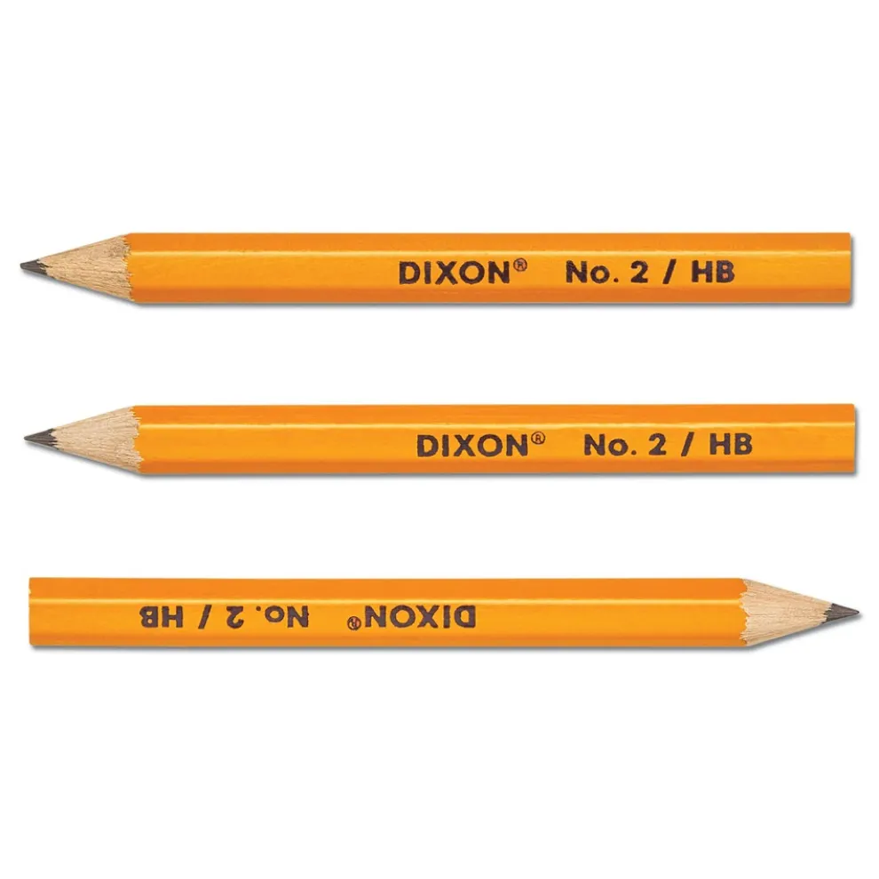 Dixon 0.7 mm HB No. 2 Golf Wooden Pencils - Black Lead/Yellow Barrel (144/Box)