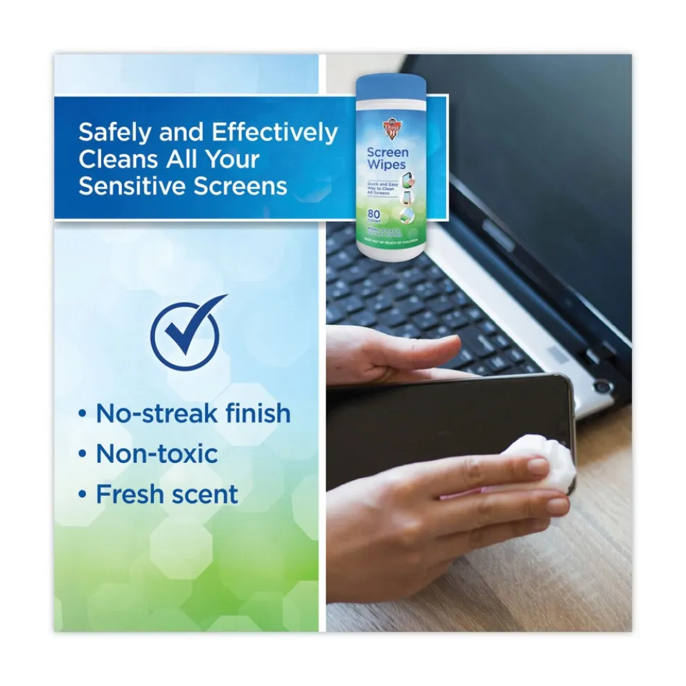 Dust-Off 5 in. x 7 in. Cloth Premoistened Monitor Cleaning Wipes - White