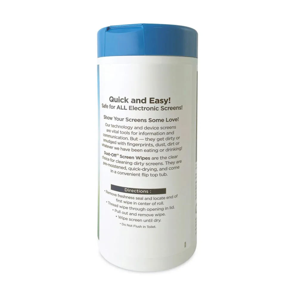 Dust-Off 5 in. x 7 in. Cloth Premoistened Monitor Cleaning Wipes - White