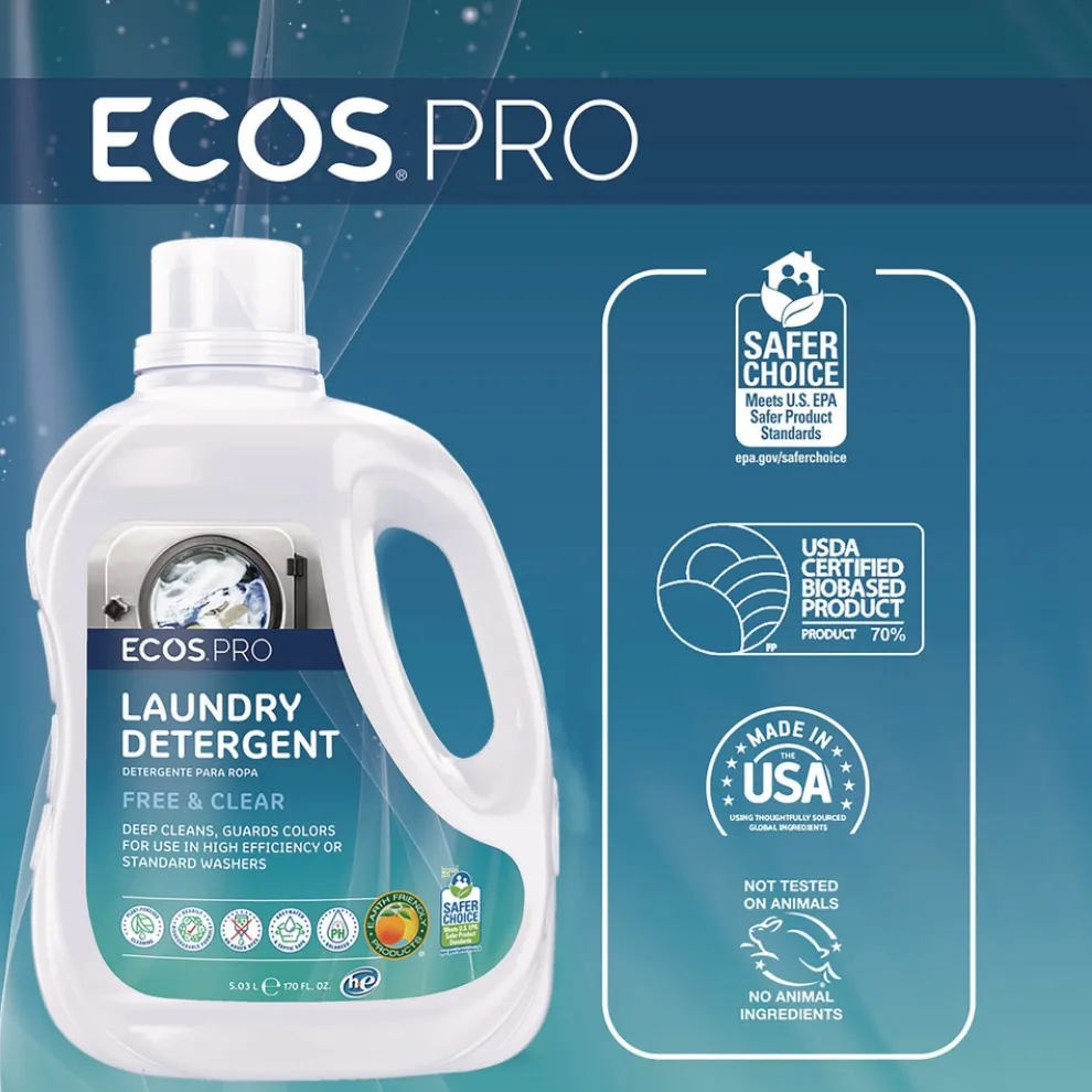 ECOS PRO 170 oz. Liquid Laundry Detergent Jug - Free and Clear (2/Carton)