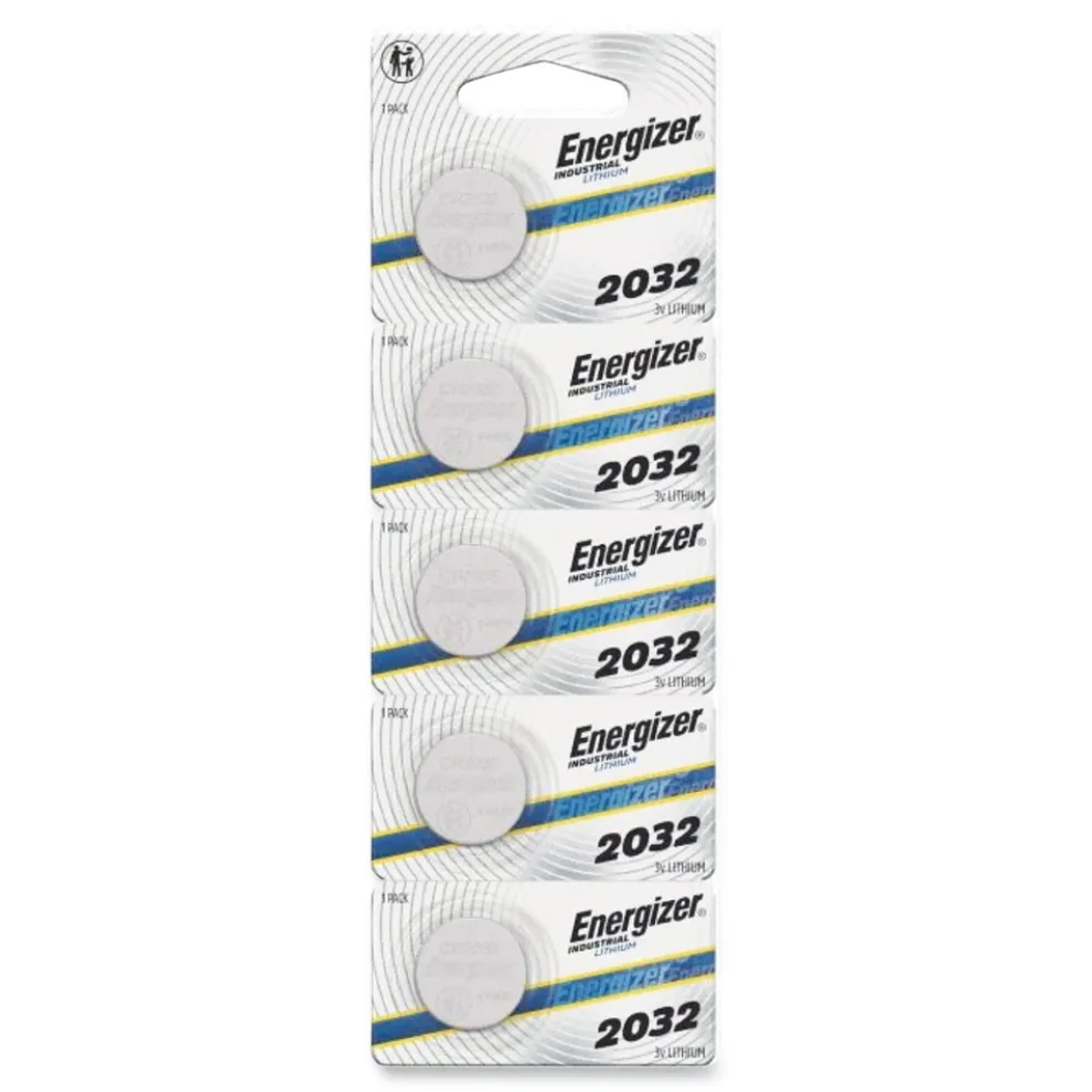 Energizer Industrial Lithium CR2032 3V Coin Battery with Tear-Strip Packaging (100/Box)