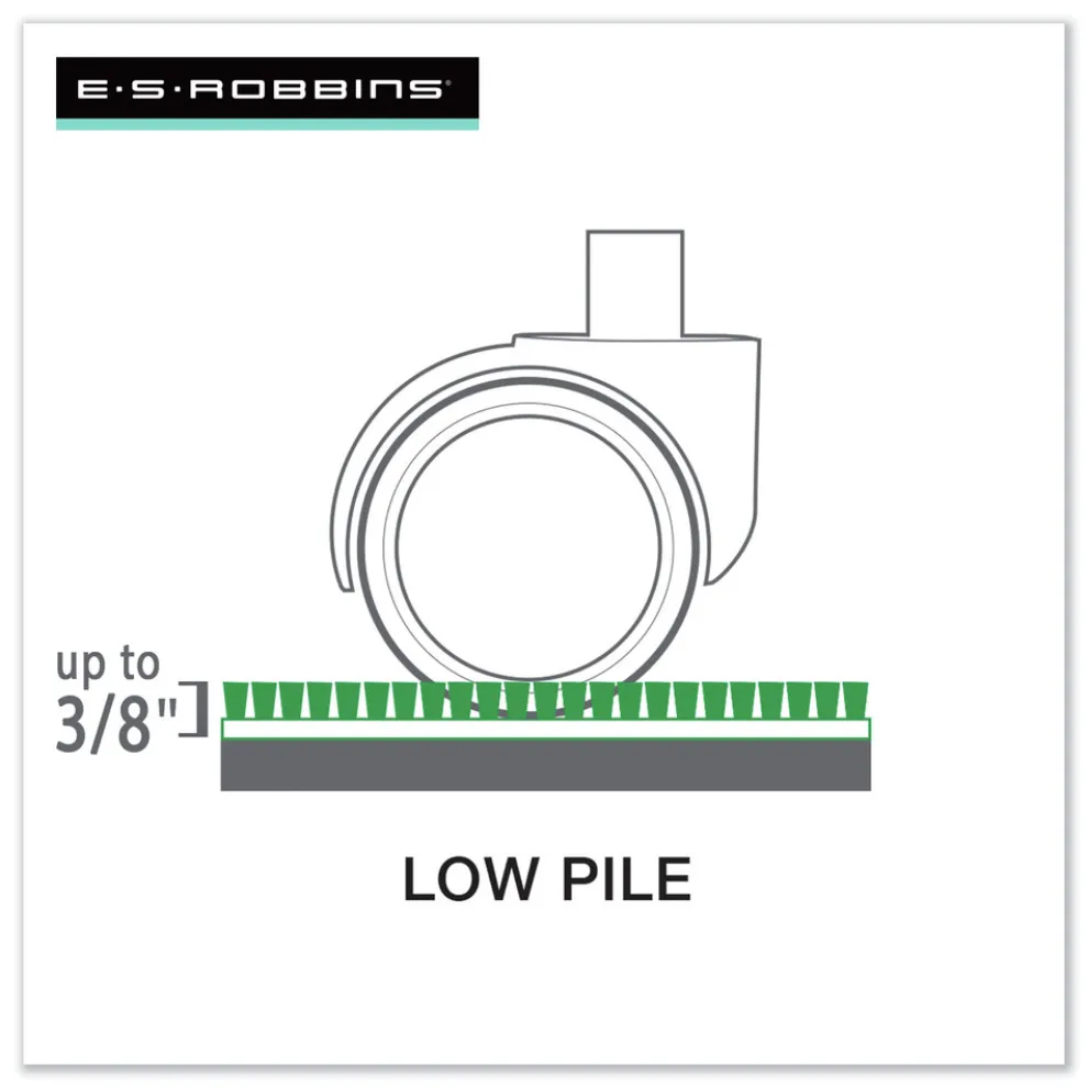 ES Robbins 46 x 60 EverLife Moderate Use Rectangular Chair Mat for Low Pile Carpet - Clear