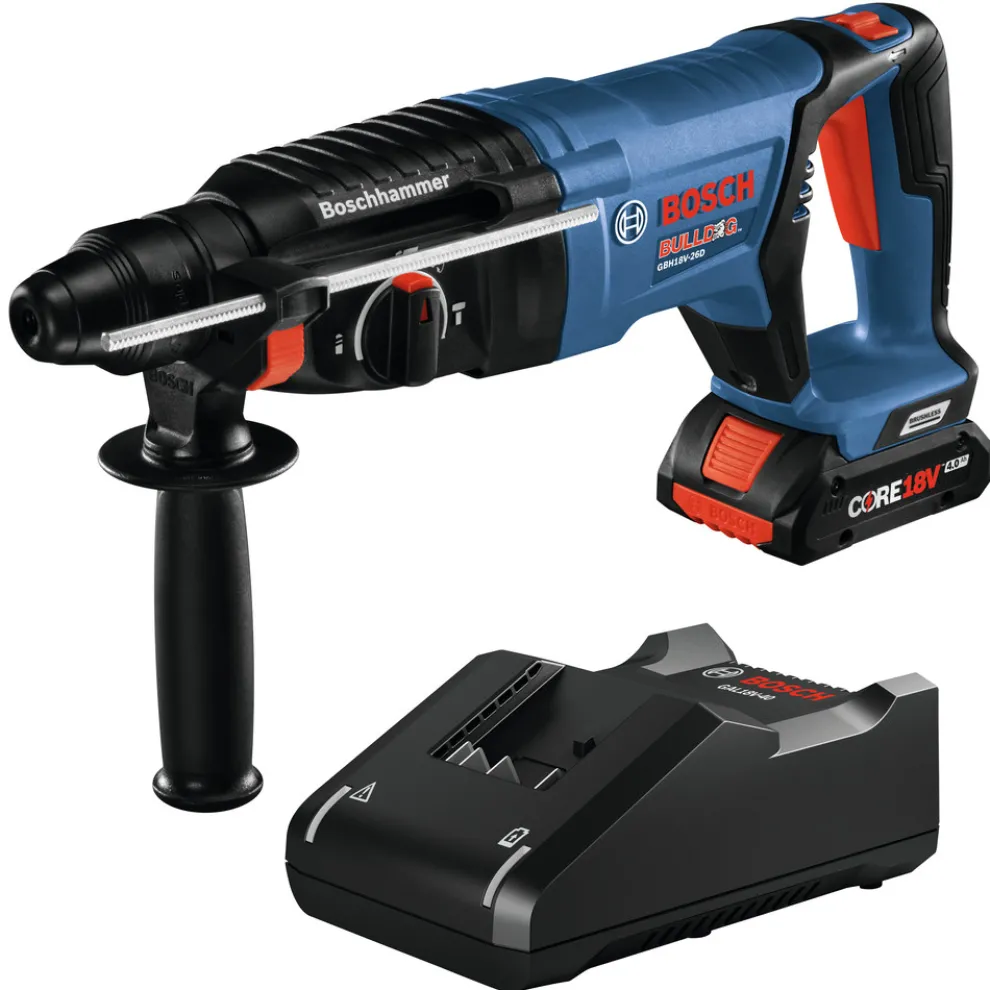Factory Reconditioned Bosch 18V EC Brushless Lithium-Ion SDS-Plus Bulldog 1 in. Cordless Rotary Hammer Kit (4 Ah)