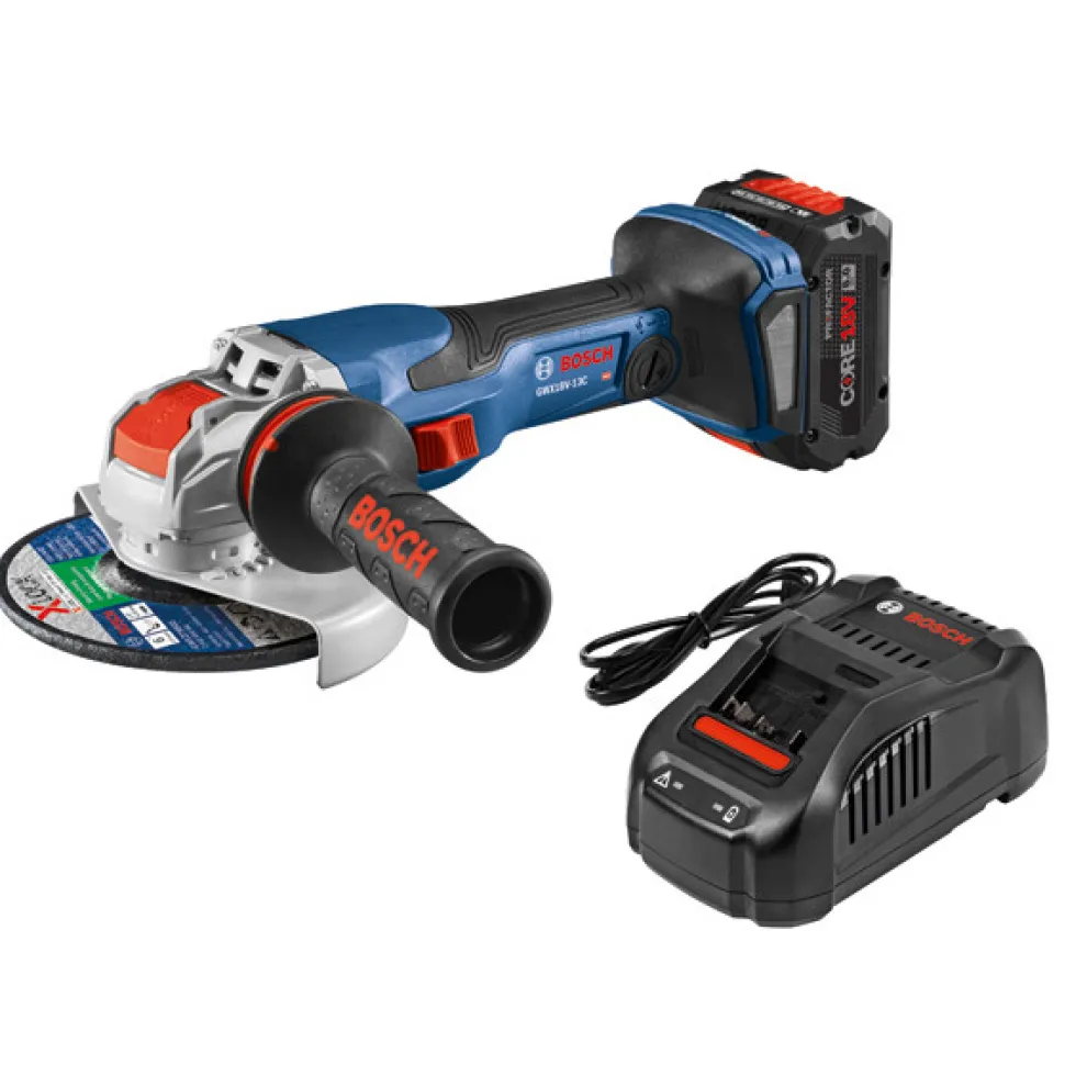 Factory Reconditioned Bosch PROFACTOR 18V Spitfire X-LOCK Connected-Ready 5 - 6 in. Cordless Angle Grinder Kit with Slide Switch (8.0 Ah)