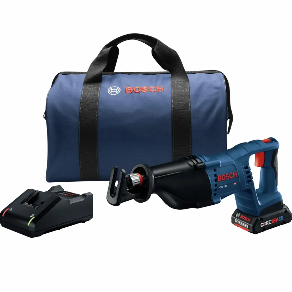 Factory Reconditioned Bosch 18V Lithium-Ion 1-1/8 in. Cordless D-Handle Reciprocating Saw Kit (4 Ah)