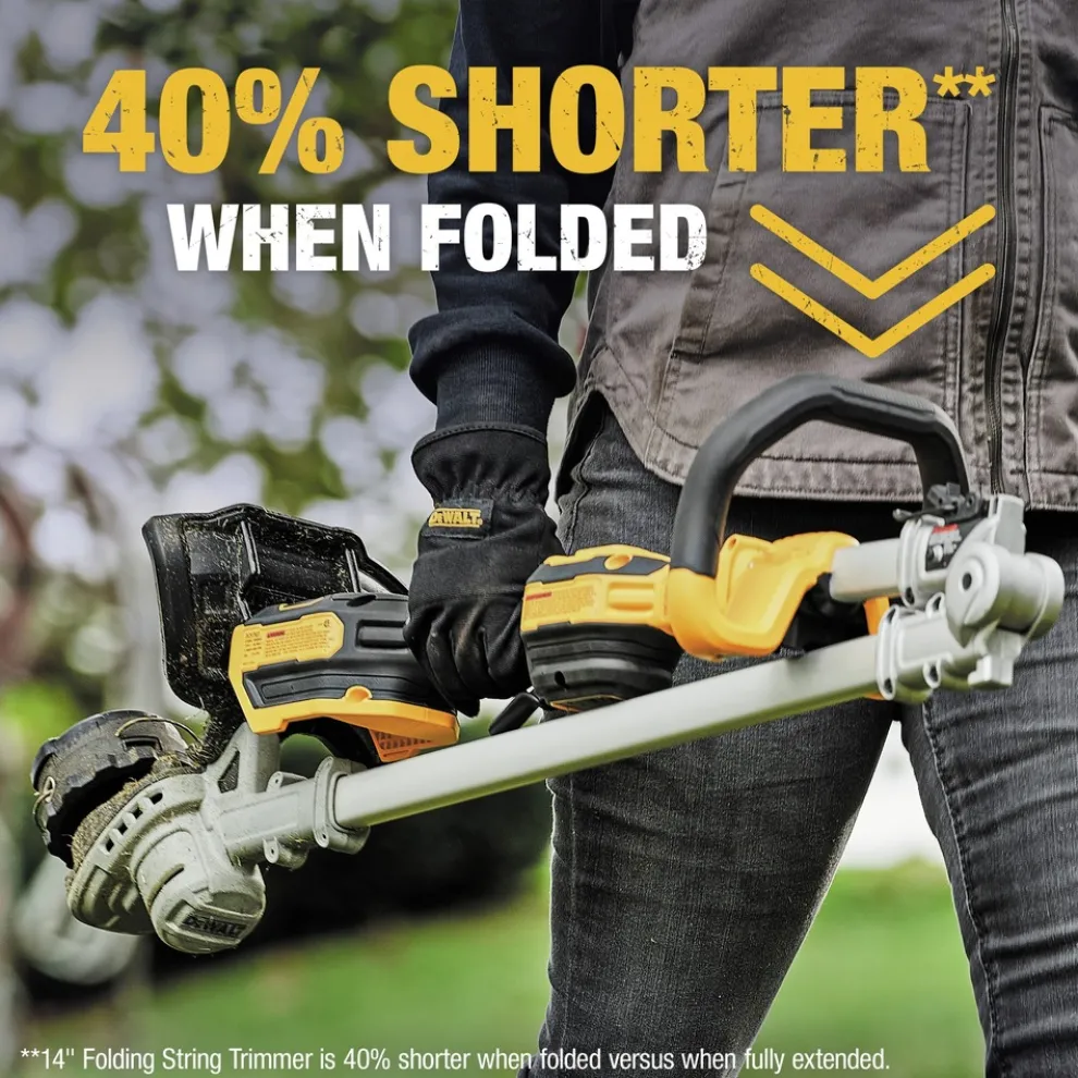 Factory Reconditioned Dewalt 20V MAX Lithium-Ion Cordless 14 in. Folding String Trimmer (Tool Only)