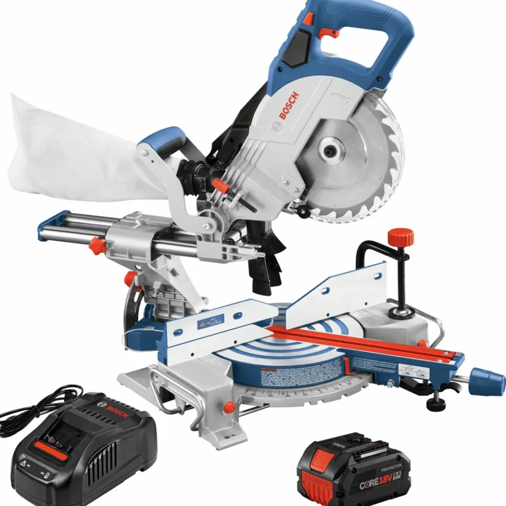 Factory Reconditioned Bosch 18V Single-Bevel Slide 8-1/2 in. Cordless Miter Saw Kit (8 Ah)