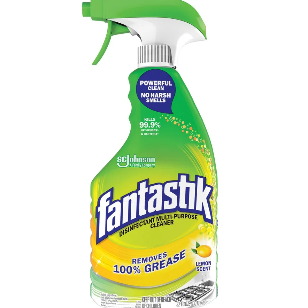 Fantastik 32 oz. Spray Bottle Disinfectant Multi-Purpose Cleaner - Lemon Scent (8/Carton)