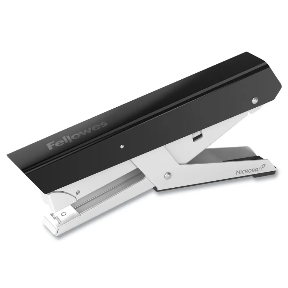 Fellowes Mfg Co. LX890 0.25 in./0.31 in. Staples 40-Sheet Capacity Handheld Plier Stapler with Antimicrobial Protection - Black/White