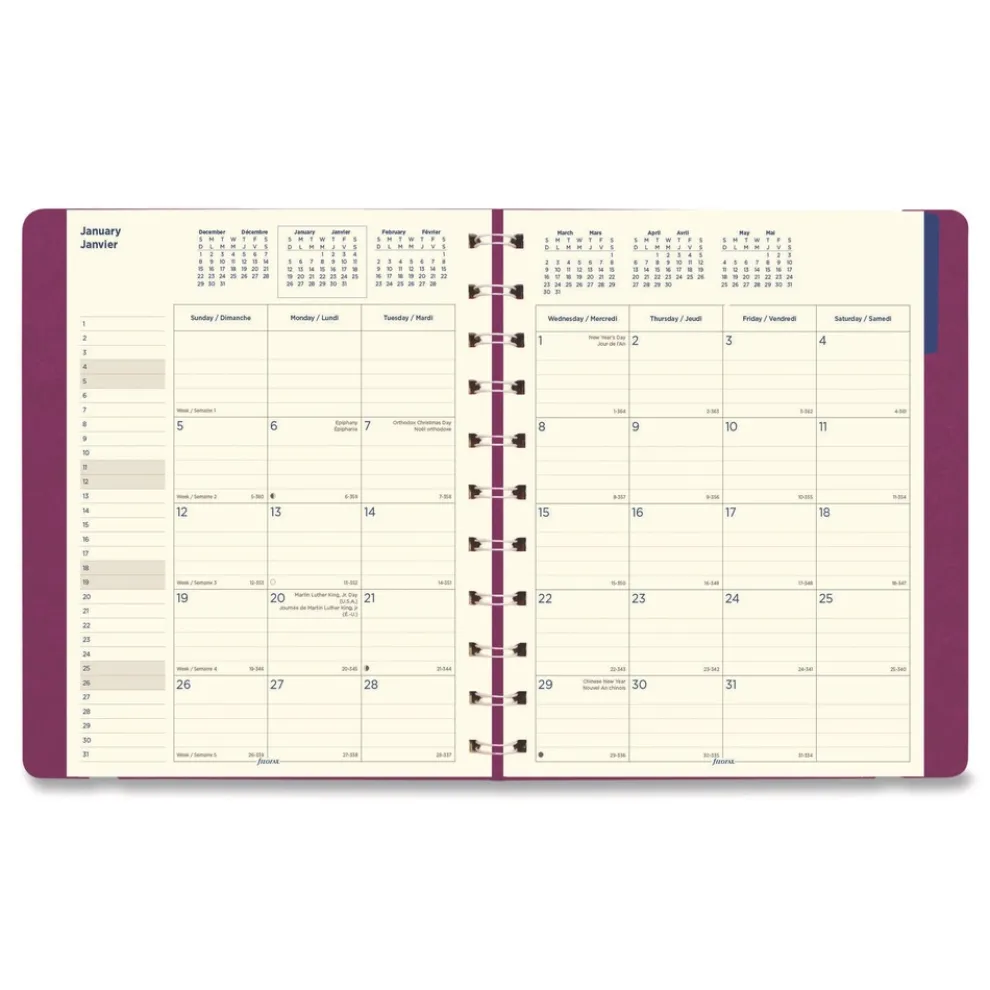 Filofax 17-Month: Aug 2025 to Dec 2026 10.88 in. x 8.5 in. Soft Touch Planner - Fuchsia Cover