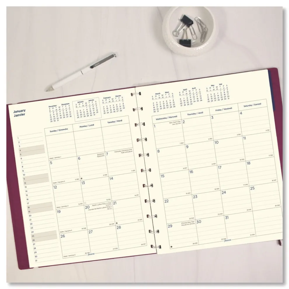 Filofax 17-Month: Aug 2025 to Dec 2026 10.88 in. x 8.5 in. Soft Touch Planner - Fuchsia Cover