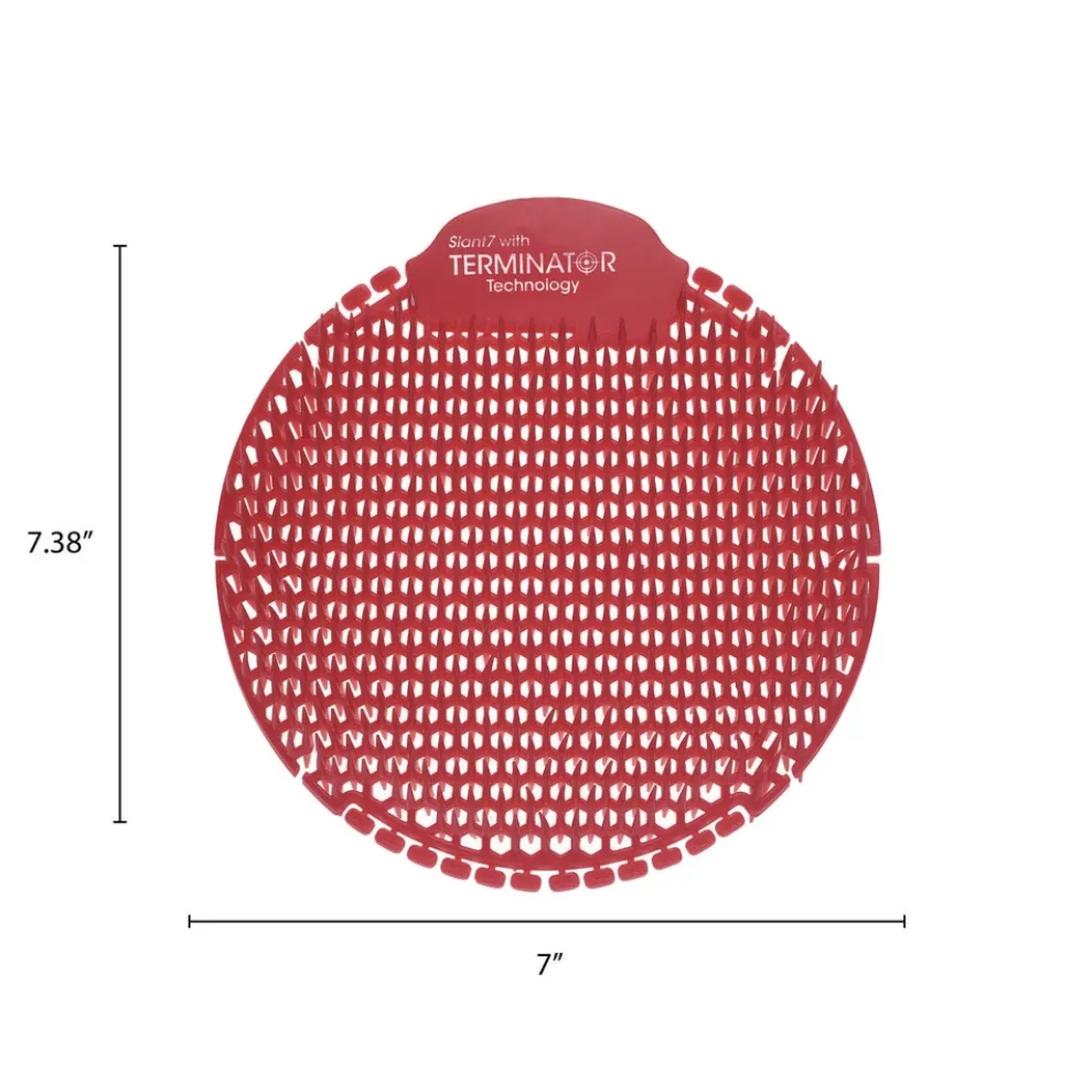 Fresh Products S7-F-005I030M-82-AAA10-00 Slant7 with Terminator Urinal Screen - Forest Scent, Red (5/Box)