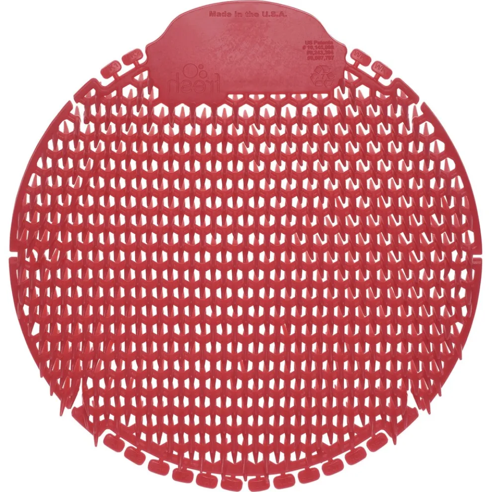 Fresh Products S7-F-005I030M-82-AAA10-00 Slant7 with Terminator Urinal Screen - Forest Scent, Red (5/Box)