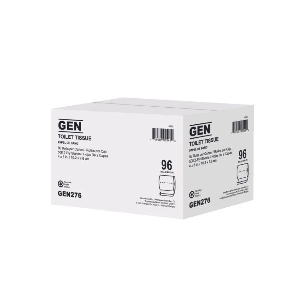 GEN 4 in. x 3 in. 2-Ply Standard Bath Tissue - White (96/Carton)