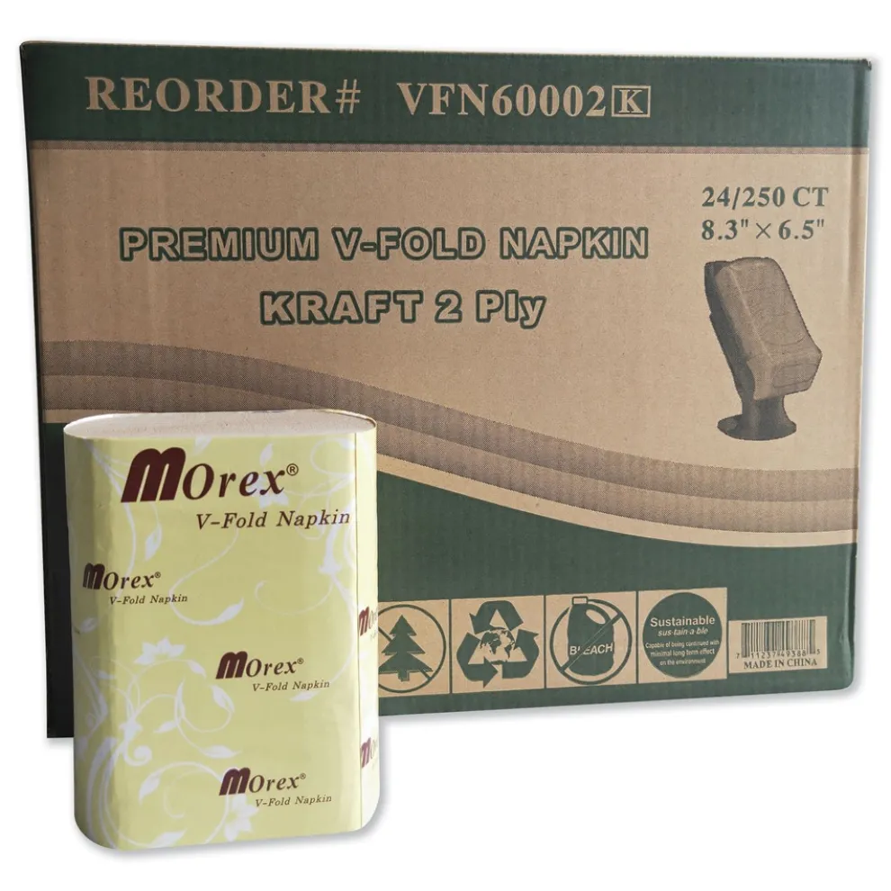 GEN 6.5 x 5 Premium Interfold Pop-Up Dispenser Napkin - Brown (6000/Carton)