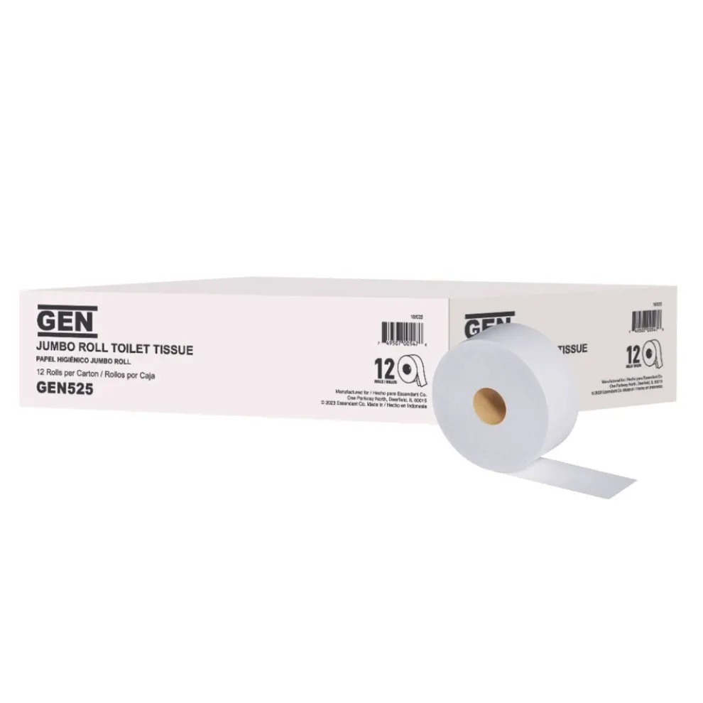 GEN ft. x 3.2 in. 2-Ply Jumbo Roll Bath Tissue - White (12/Carton)