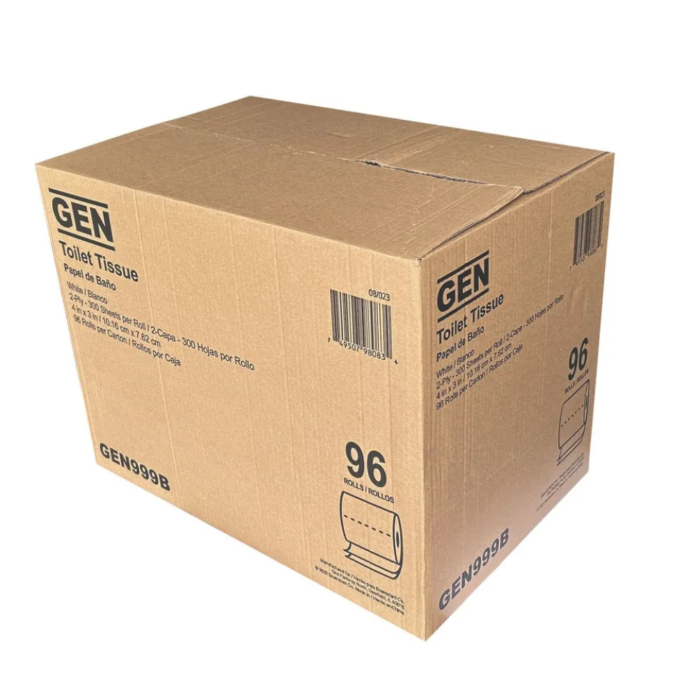 GEN Septic Safe Wrapped 2-Ply Bath Tissue - White (300 Sheets/Roll 96 Rolls/Carton)