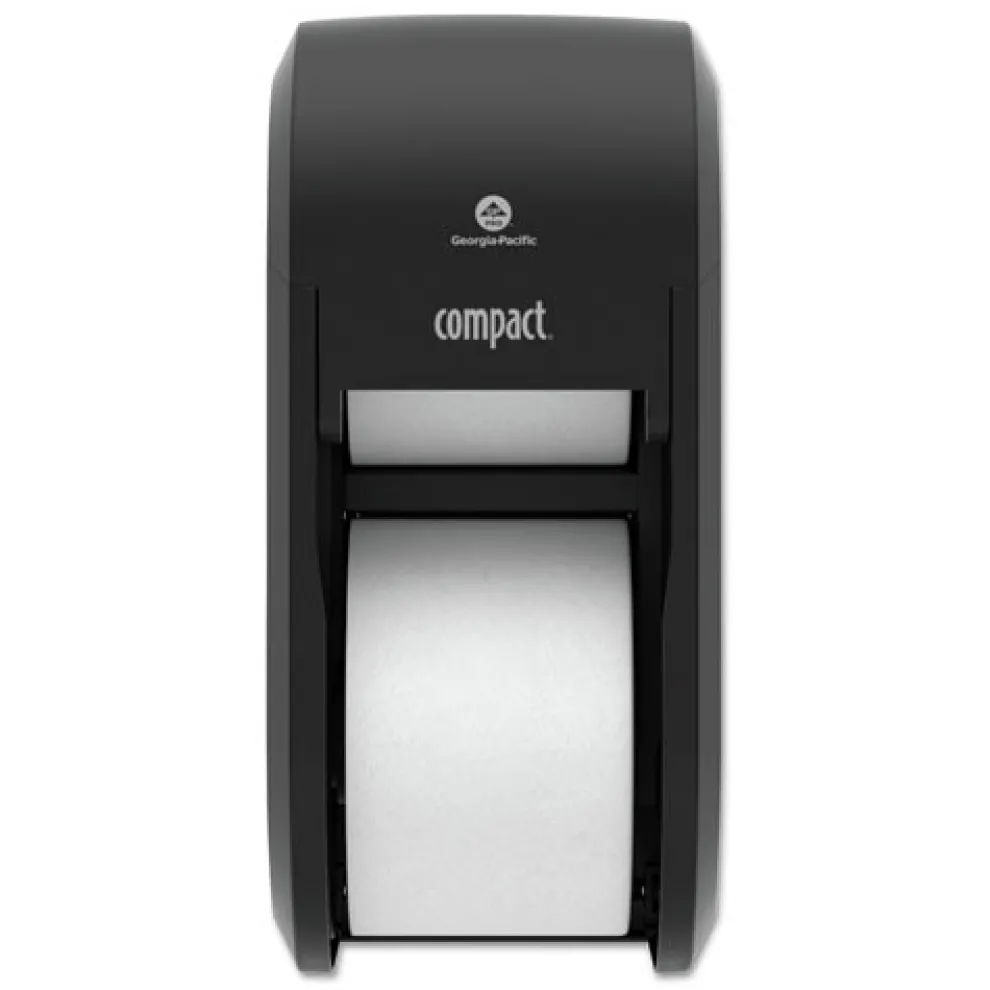 Georgia Pacific Professional Compact Vertical 2-Roll 14.06 in. x 6.69 in. x 8.19 in. Coreless Tissue Dispenser - Black (1/Carton)
