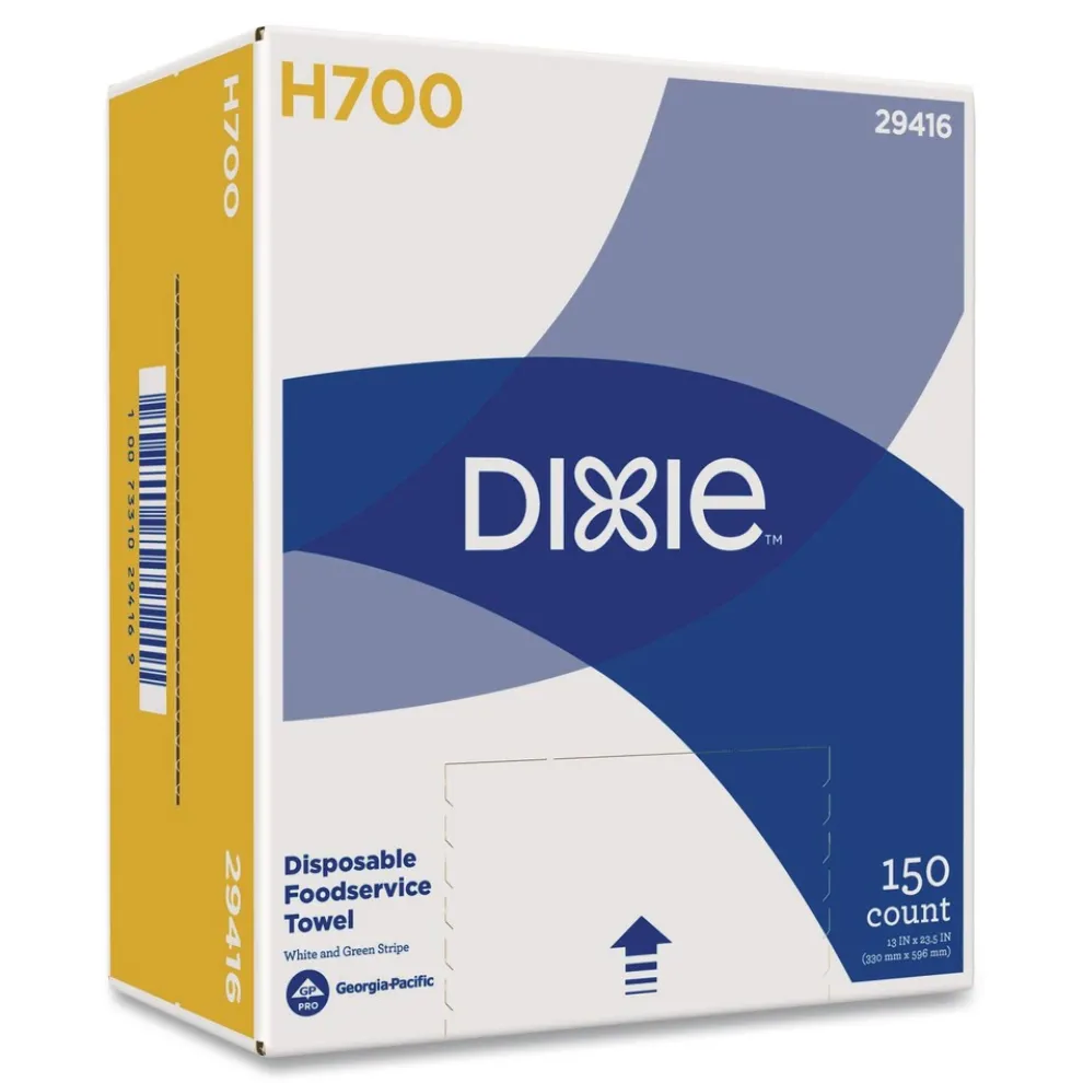 Georgia-Pacific 13 in. x 24 in. H700 Disposable Foodservice Towel - Unscented, Green/White (150/Carton)