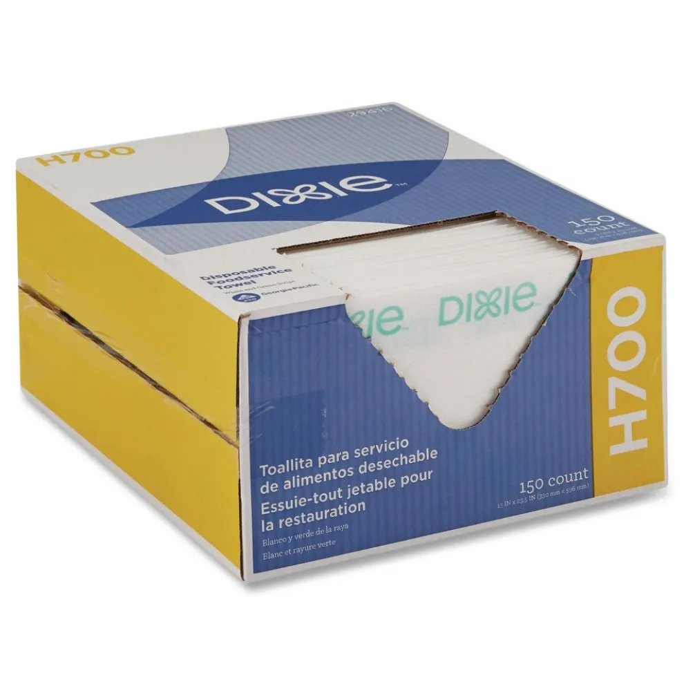 Georgia-Pacific 13 in. x 24 in. H700 Disposable Foodservice Towel - Unscented, Green/White (150/Carton)