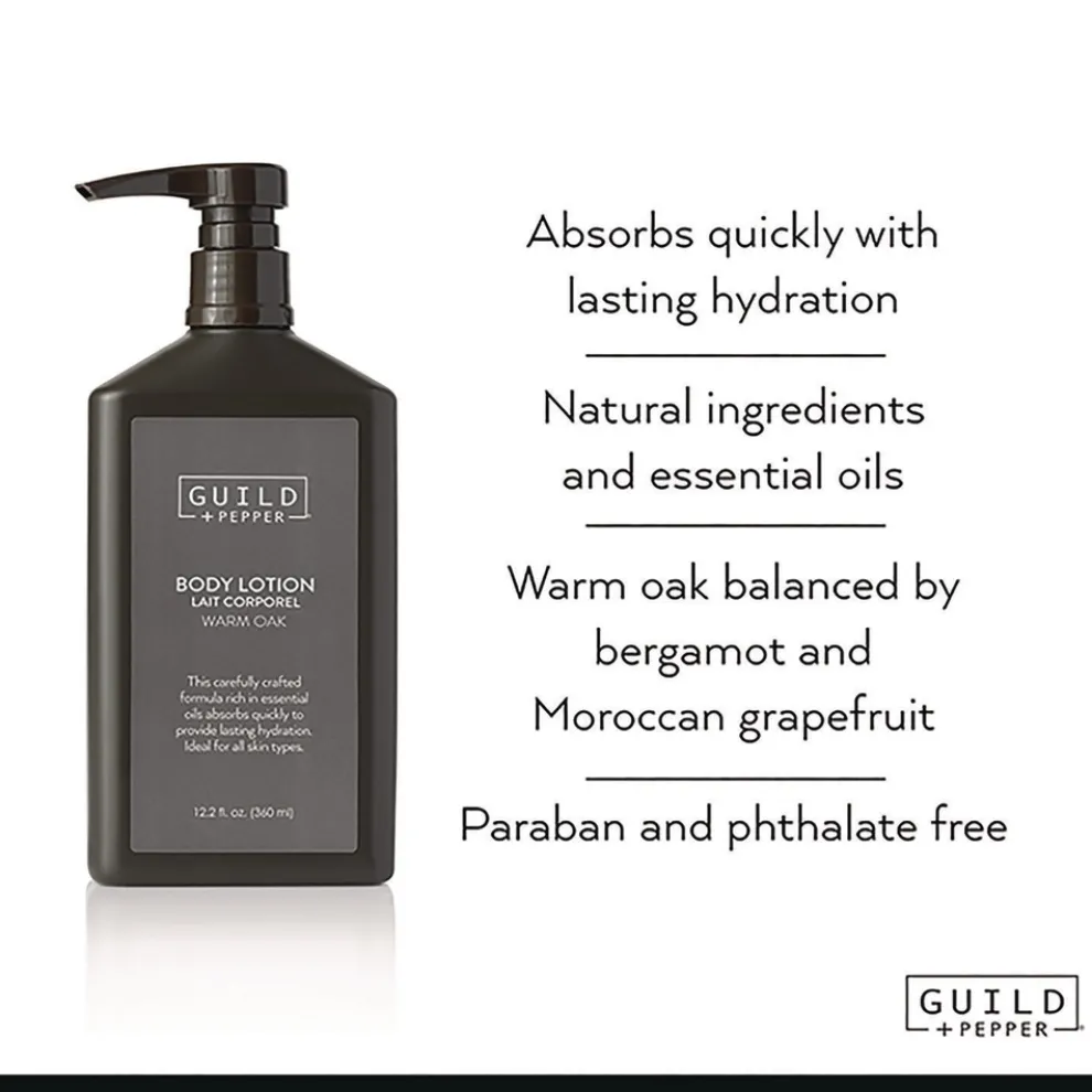 Guild+Pepper 12.2 oz Bottle Lotion - Warm Oak (12/Carton)