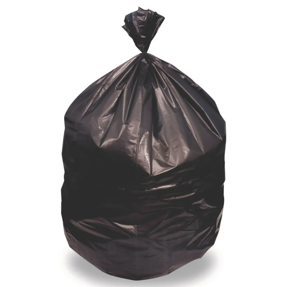 Heritage H9250AK 46 in. x 50 in. 60 gal. 1.5 mil Linear Low Density Stock Trash Bags - Black (100/Carton)