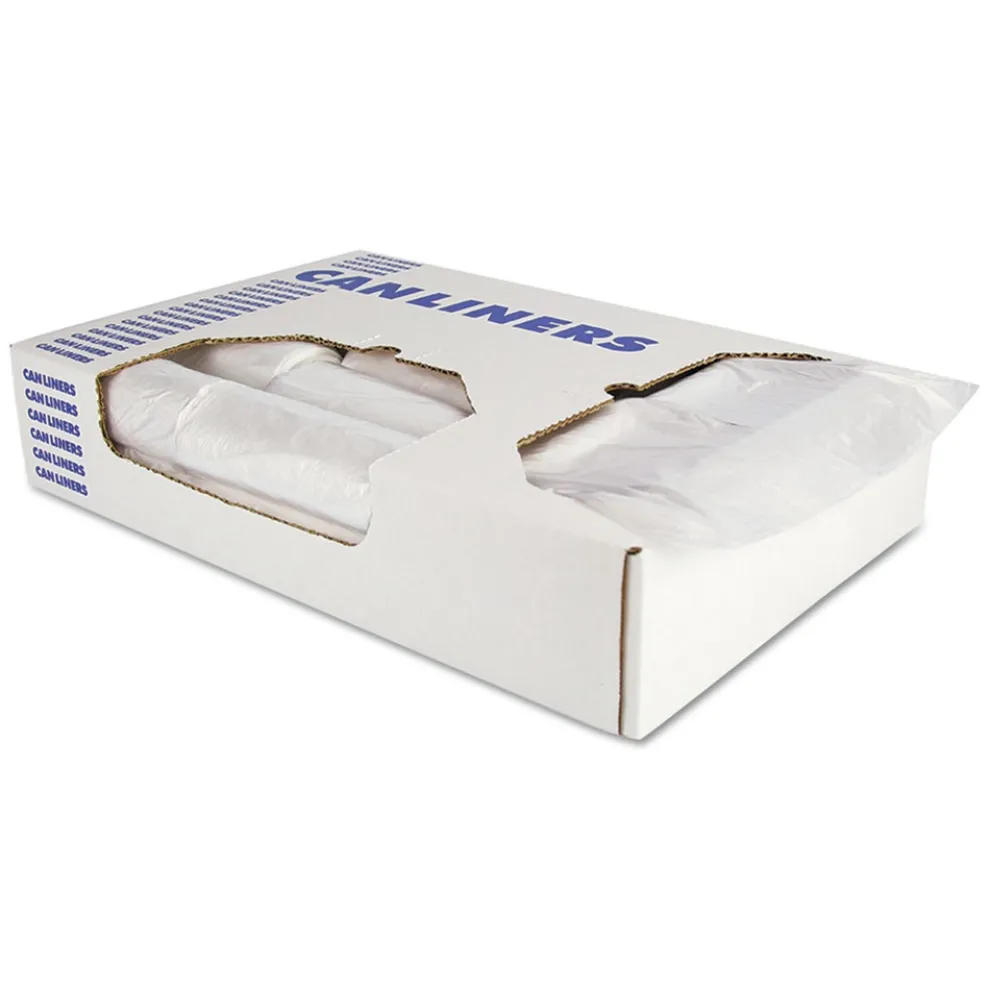 Heritage H8647SC 43 in. x 47 in. 56 gal. 1.1 mil Linear Low-Density Can Liners - Clear (100/Carton)