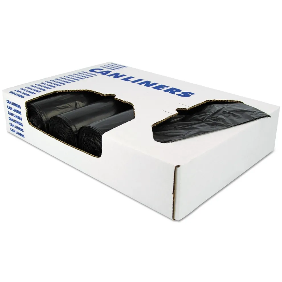 Heritage Low Density 45 Gallon 40 in. x 46 in. Repro Can Liners - Black (5 Rolls/Carton)