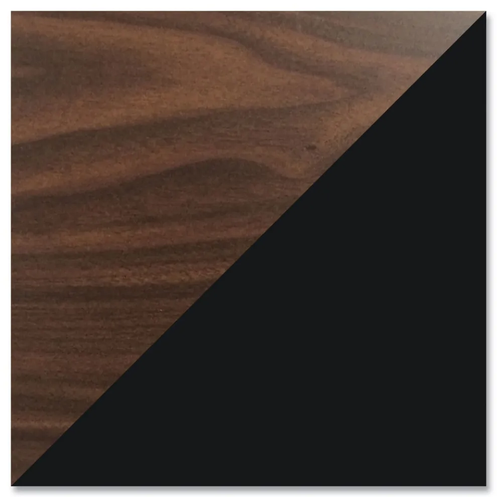 Hirsh Industries 48 in. x 30 in. x 29.5 in. One Right-Hand Pedestal: Box/File Drawers Teachers Pedestal Desks - Walnut/Black