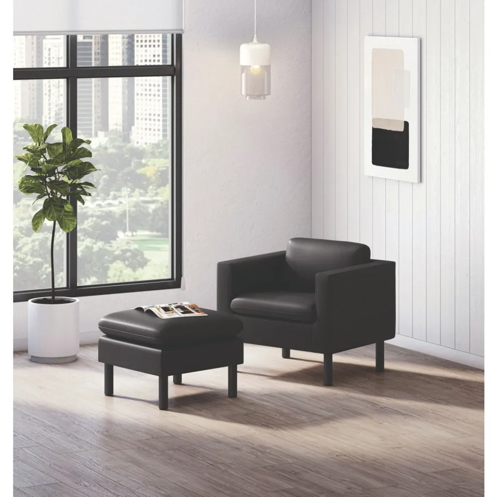 HON 23 in. x 23 in. x 17.5 in. Parkwyn Series Ottoman - Black